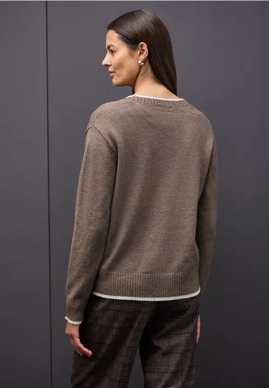 Cardigan mit Kontrastdetails