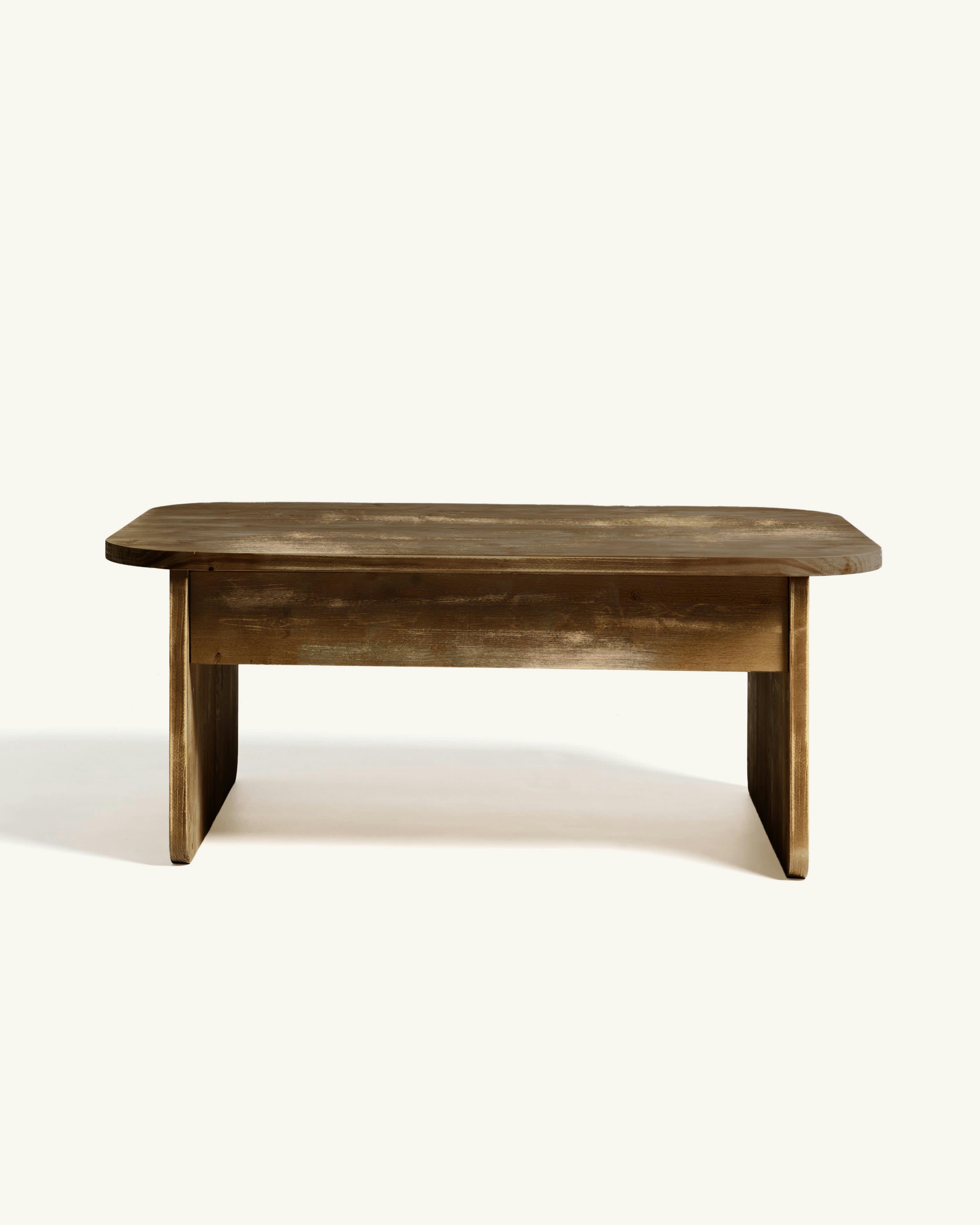 PALMIRA - Table basse élévatrice en bois de sapin en couleur marron vieilli