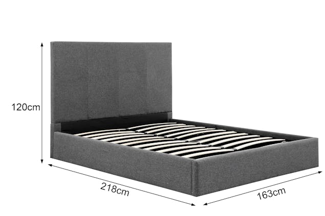 NNEKGE Antalya Gas Lift Bed (Charcoal)