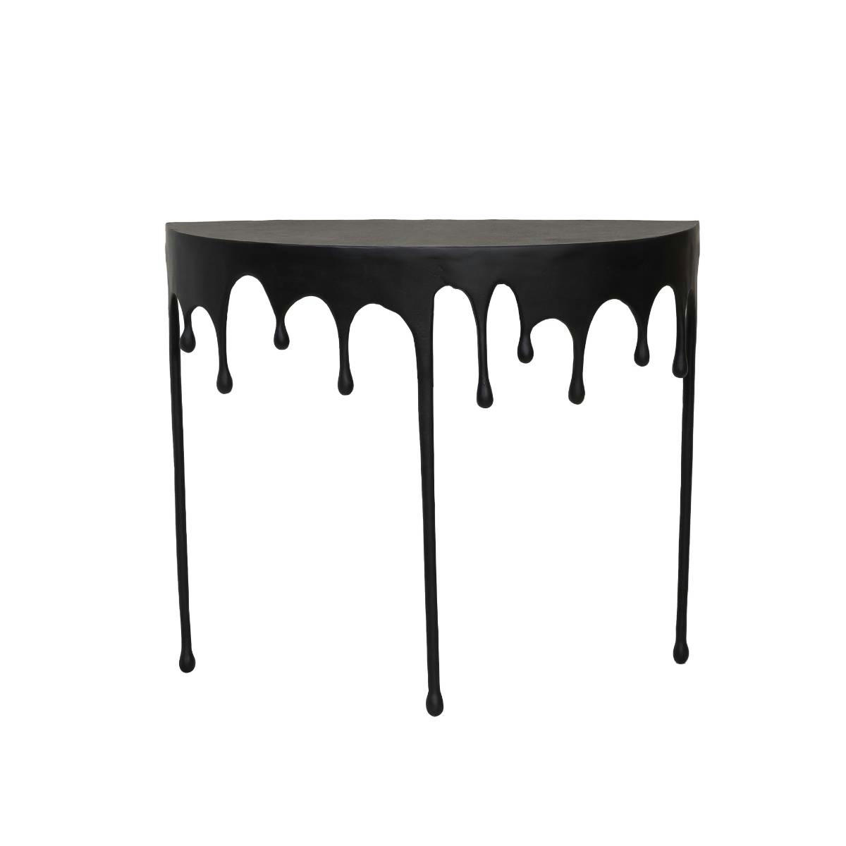 - Table console en aluminium noir 90 cm