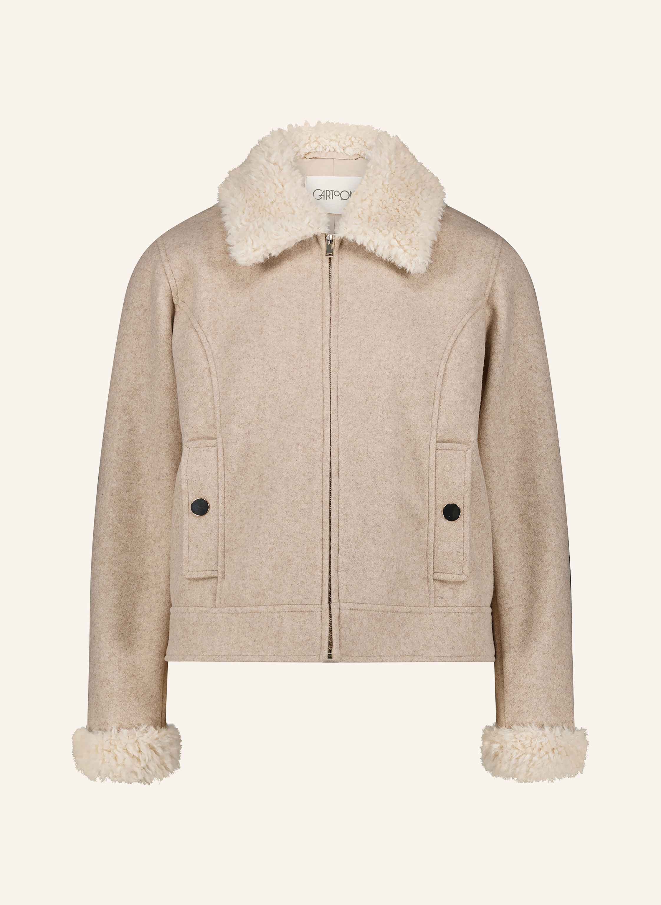 CARTOON Kastenjacke mit Teddyfell