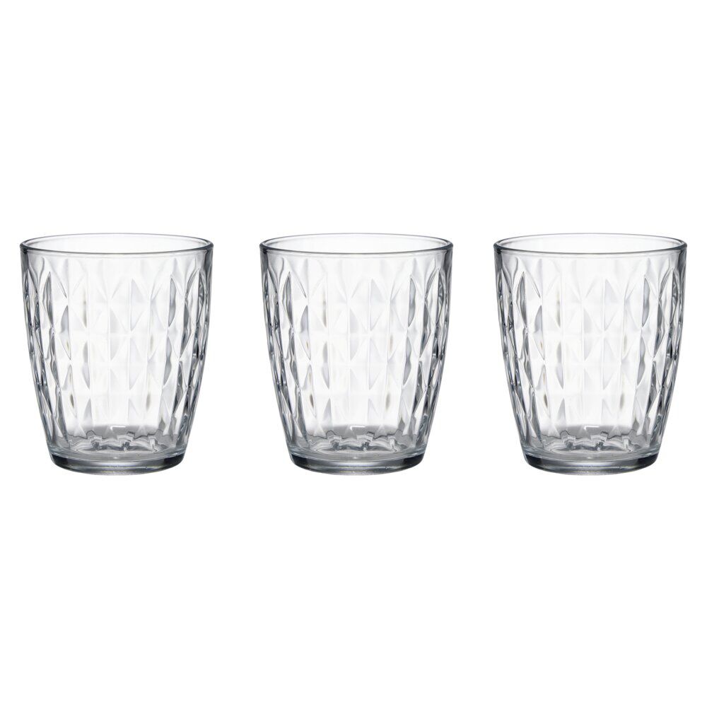 Verre 34cl x6 losange relief en verre transparent Ø8,5xH10cm