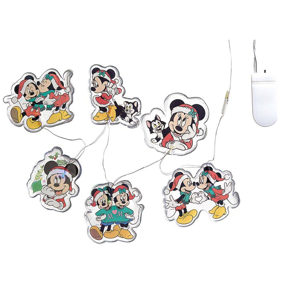 Sticker gel lumineux No&euml;l Disney Mickey et Minnie pour fenêtre