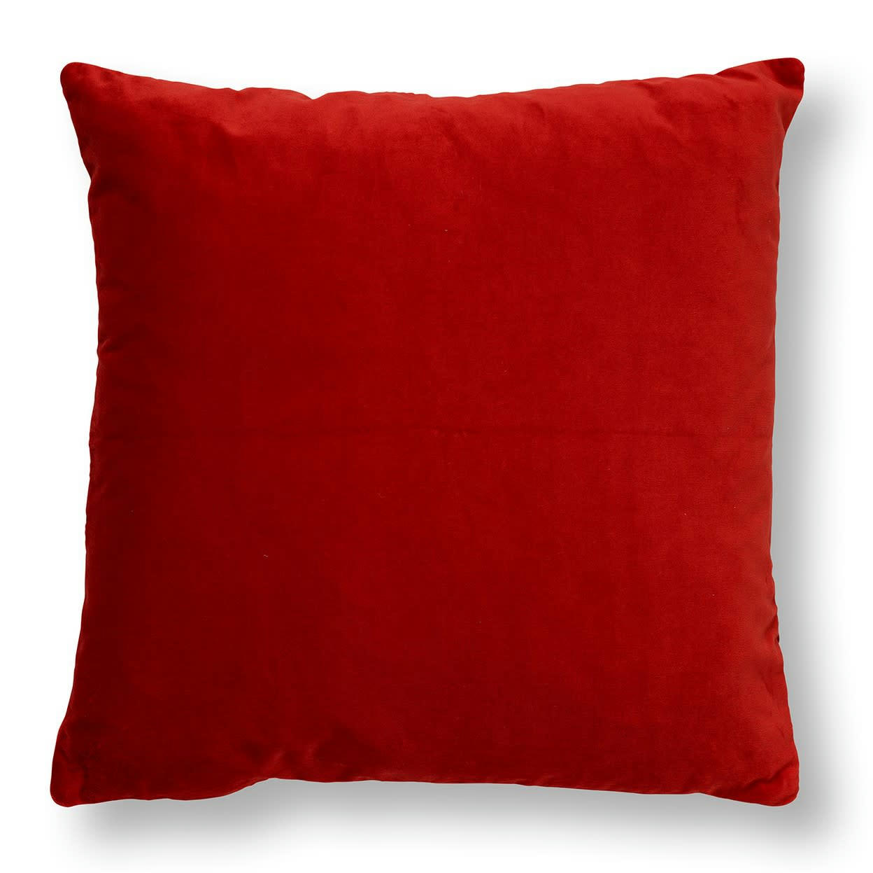 PEBBE - Housse de coussin rouge en velours-45x45 cm avec motif rayé