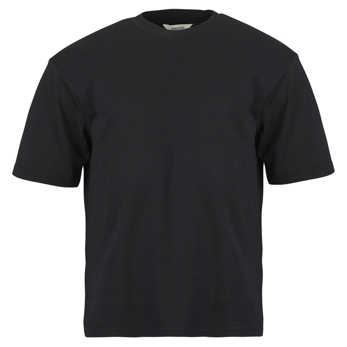 Selected - SLHLOOSEOSCAR SS O-NECK TEE - Black