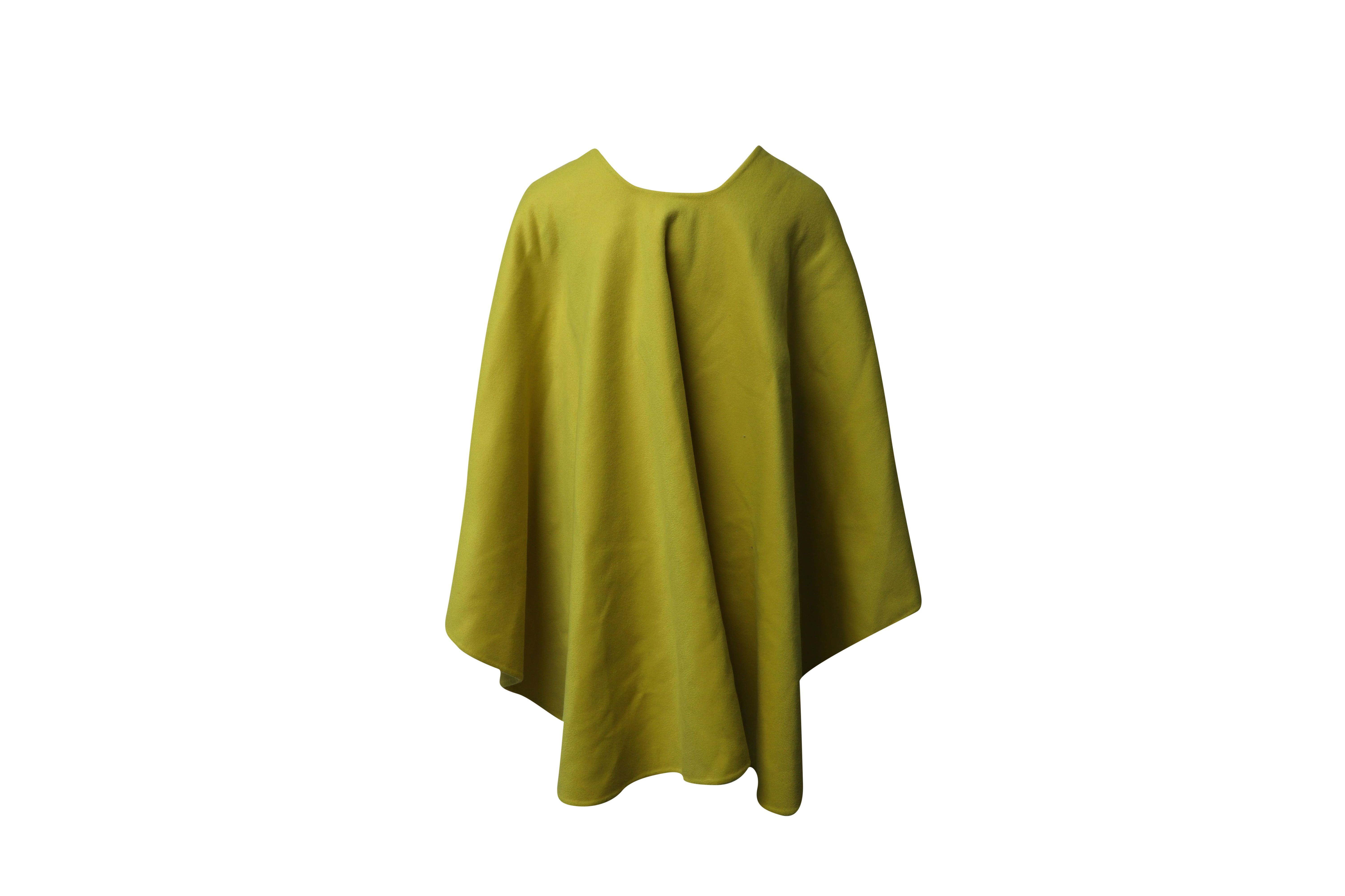 Ermanno Scervino Preloved Wide Sleeve Cape-Coat Yellow Wool