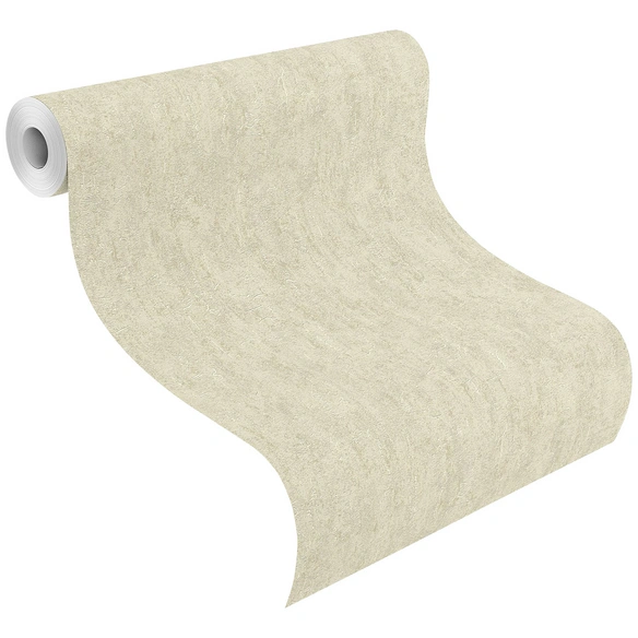 Vliestapete, Uni, beige, glänzend/matt