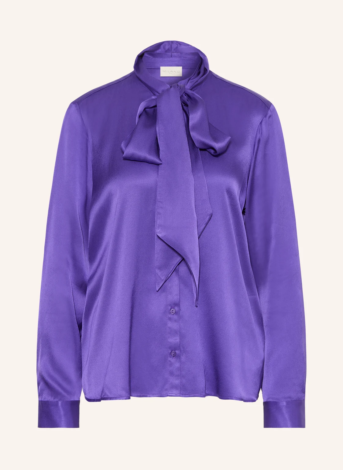 MILANO ITALY Satinbluse mit abnehmbarer Schluppe