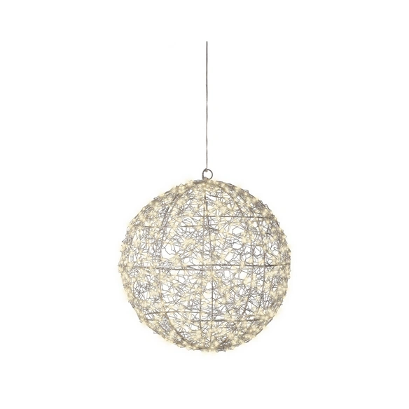 LED, Mikro-LED, Ø 38 cm, 600 Stück, silberfarben/warmweiß