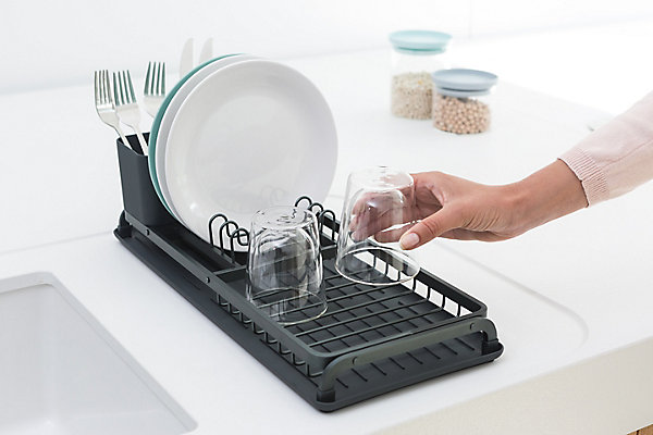 égouttoir à vaisselle compact en aluminium Brabantia SinkSide anthracite