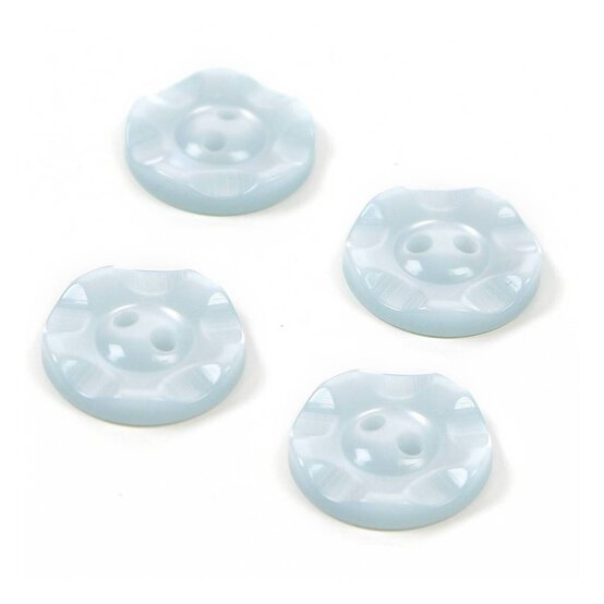 HemlineBaby Blue Basic Scalloped Edge Button 4 Pack