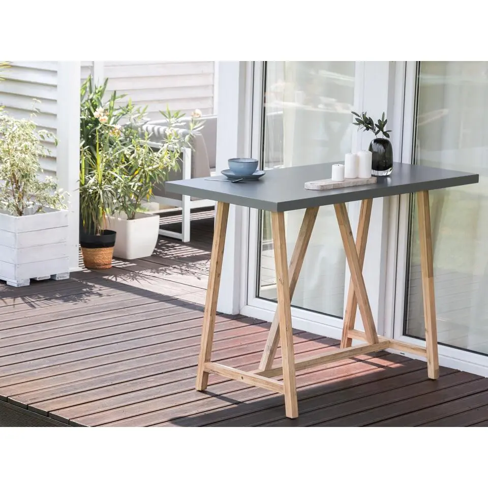 TALAMONE - Tuintafel - Lichthout/Grijs - 140 x 70 cm - Vezelcement