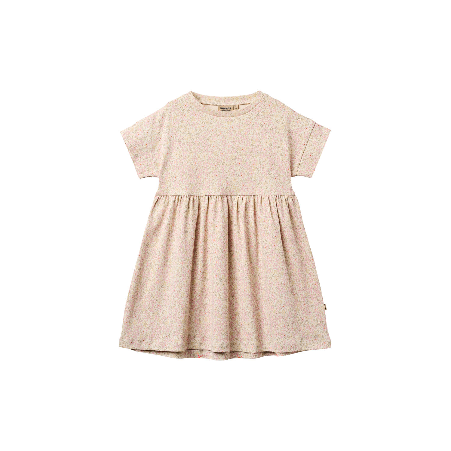 Jersey Dress S/S Emilie, coral flowers