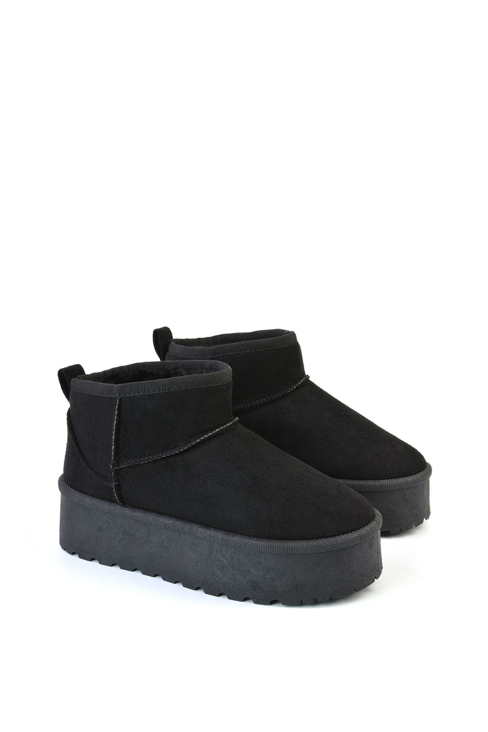 XY London Selina' Mini Flatform Micro Faux Fur Ankle Boots
