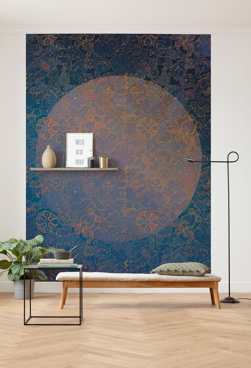 Sanders & Sanders fotobehang de maan blauw en paars - 200 x 270 cm - 611833