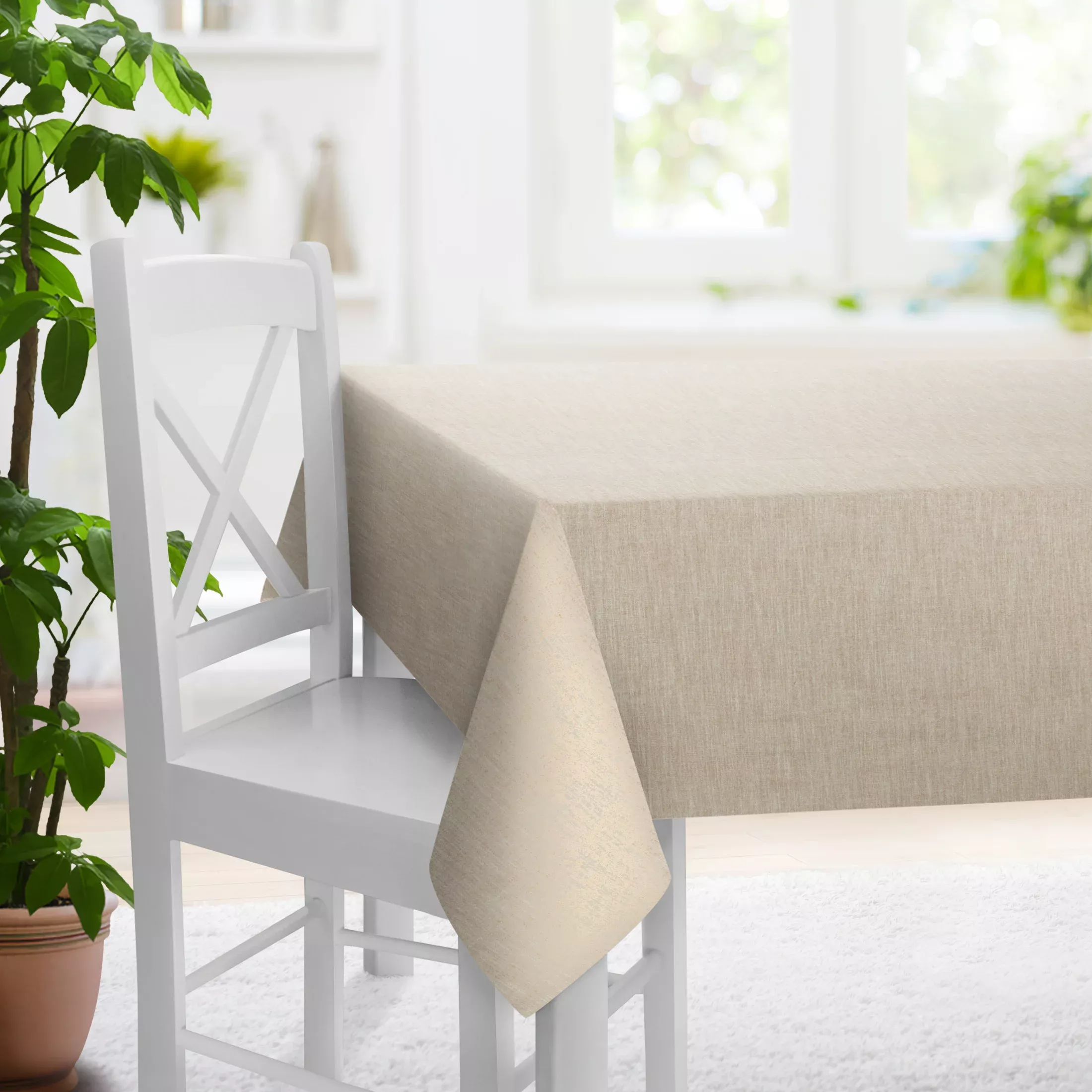 Obrus na wymiar naturalny tkanina o naturalnym charakterze z efektem melanżu