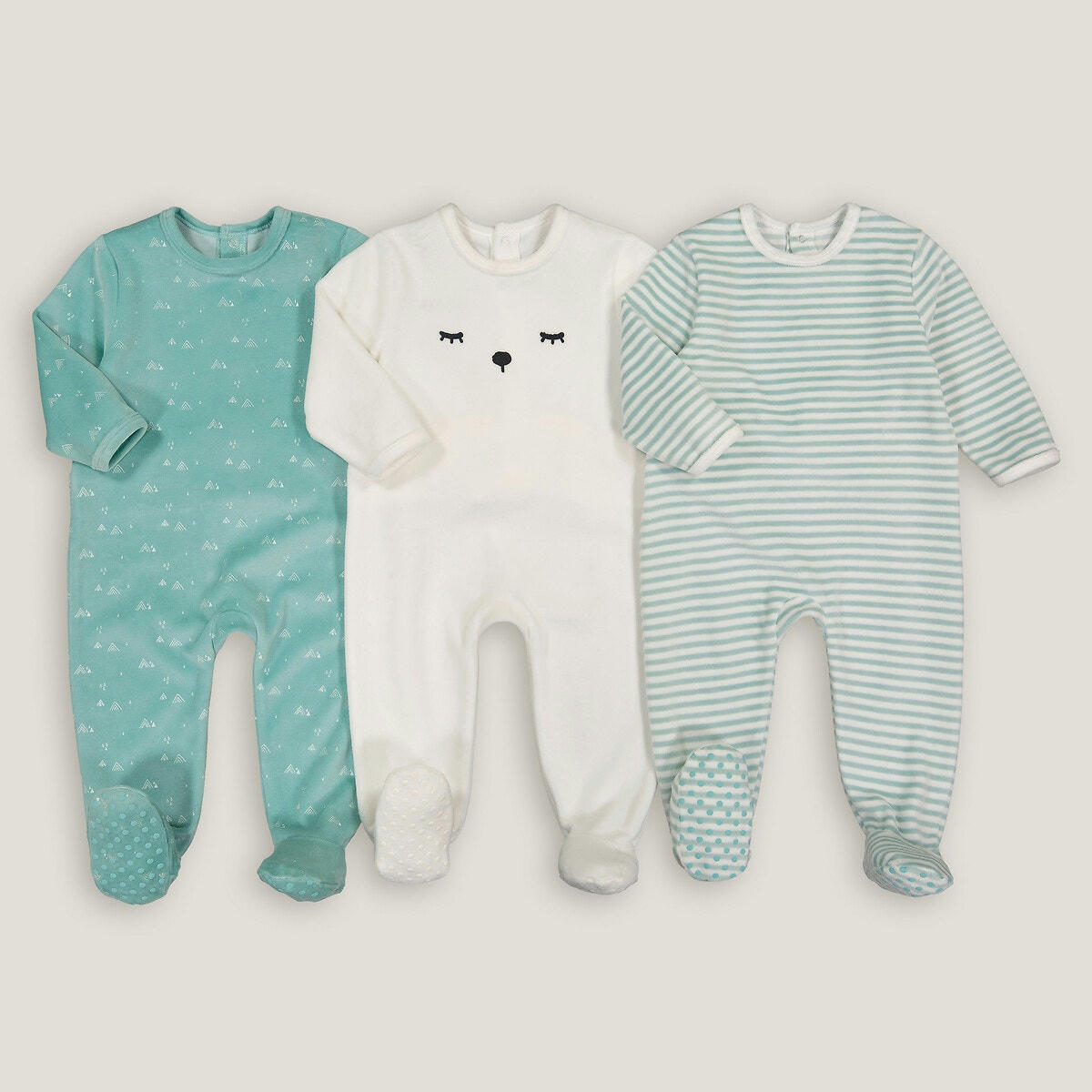 Lot de 3 pyjamas en velours