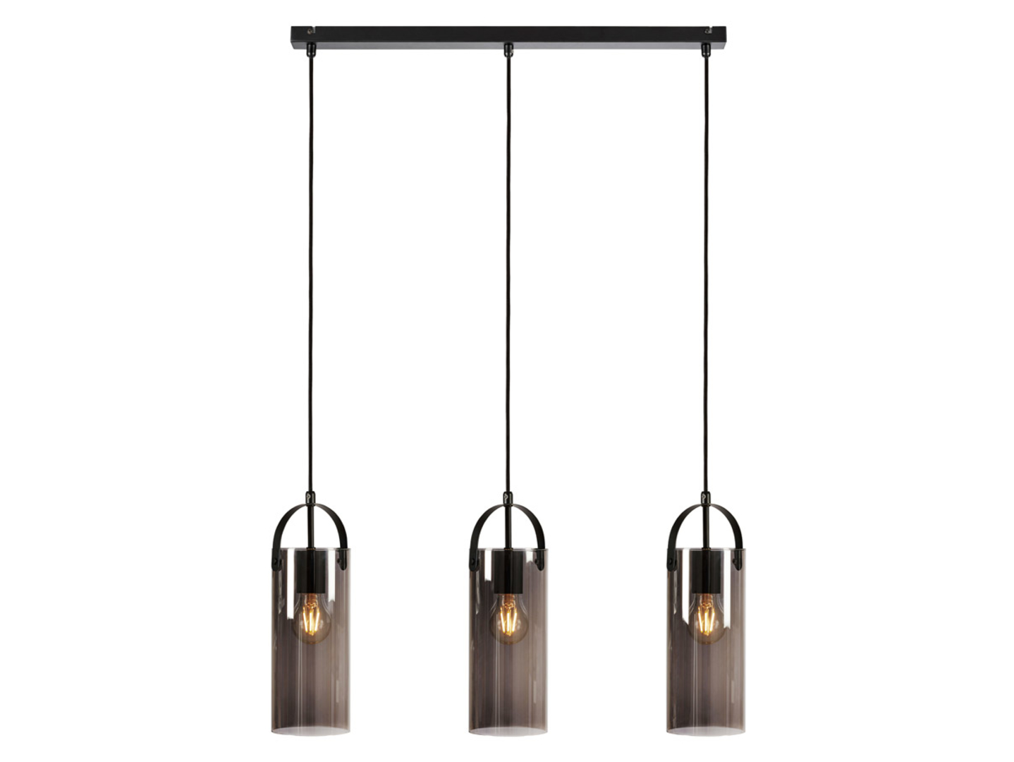 Lampa wisząca Glory 3-punktowa szklana czarna