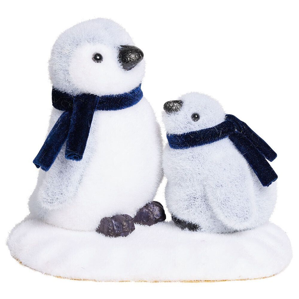 Pingouins sur banquise avec écharpe bleu et blanc à poser