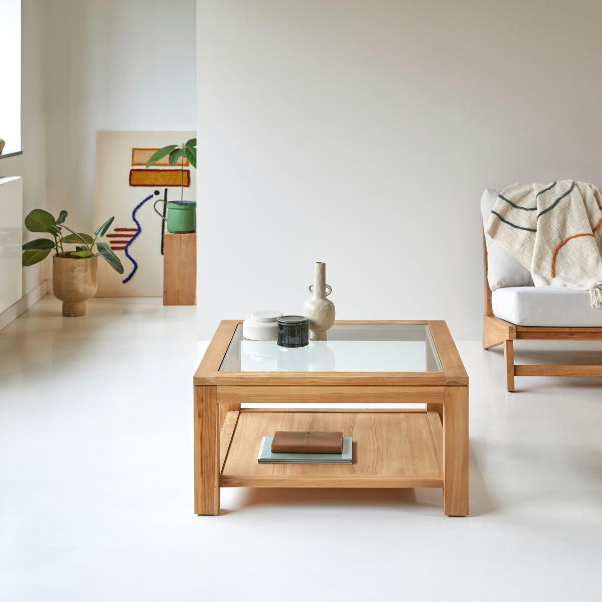 PERLE - Table basse en teck massif