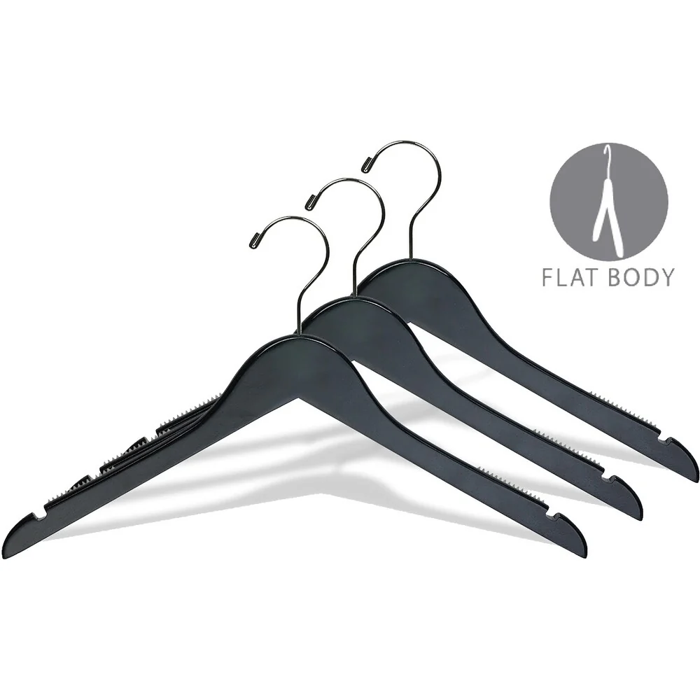 Black Top Hanger with Notches and Rubber Strips