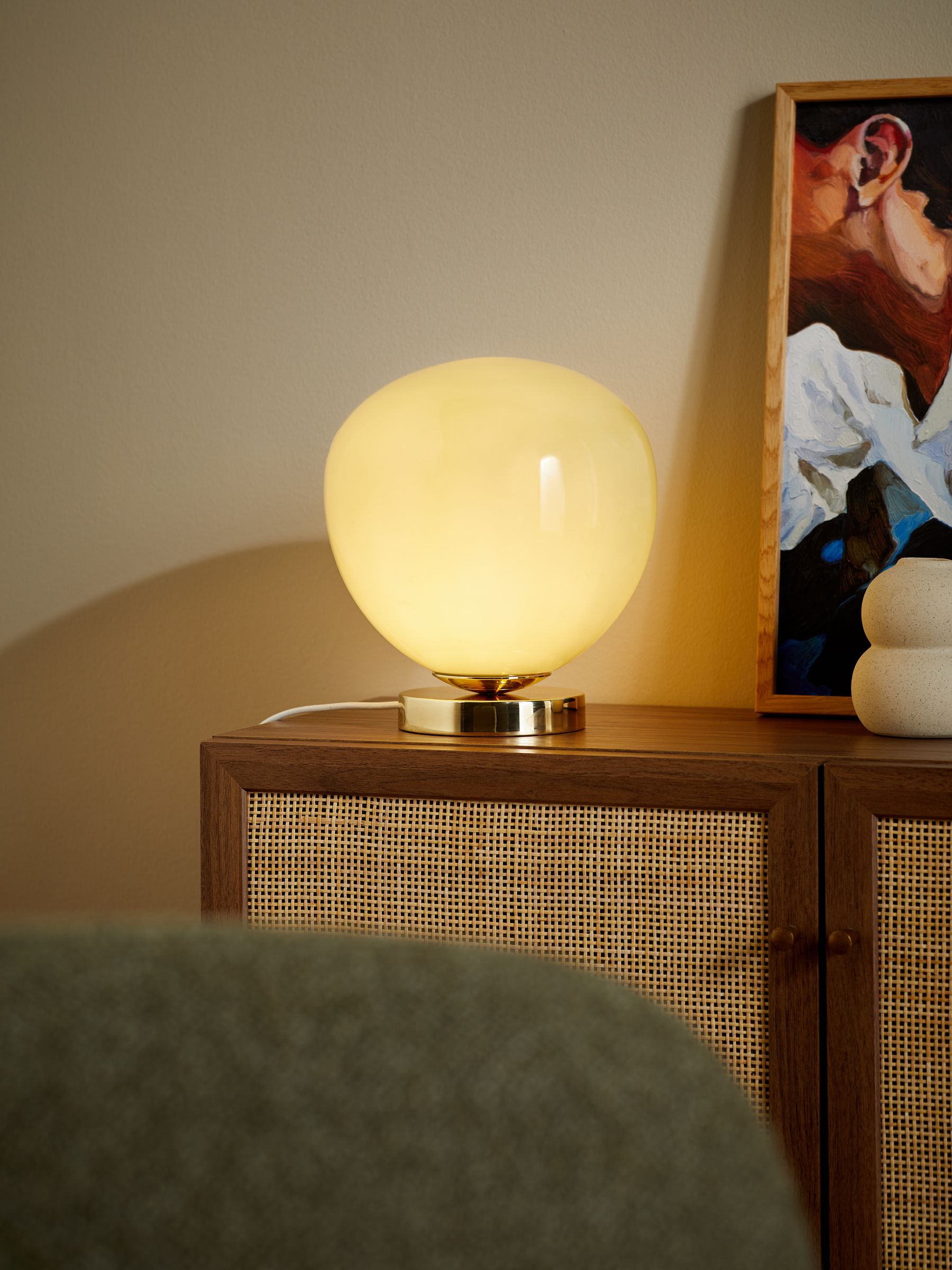 Adrianne Table Lamp in Teal Blue