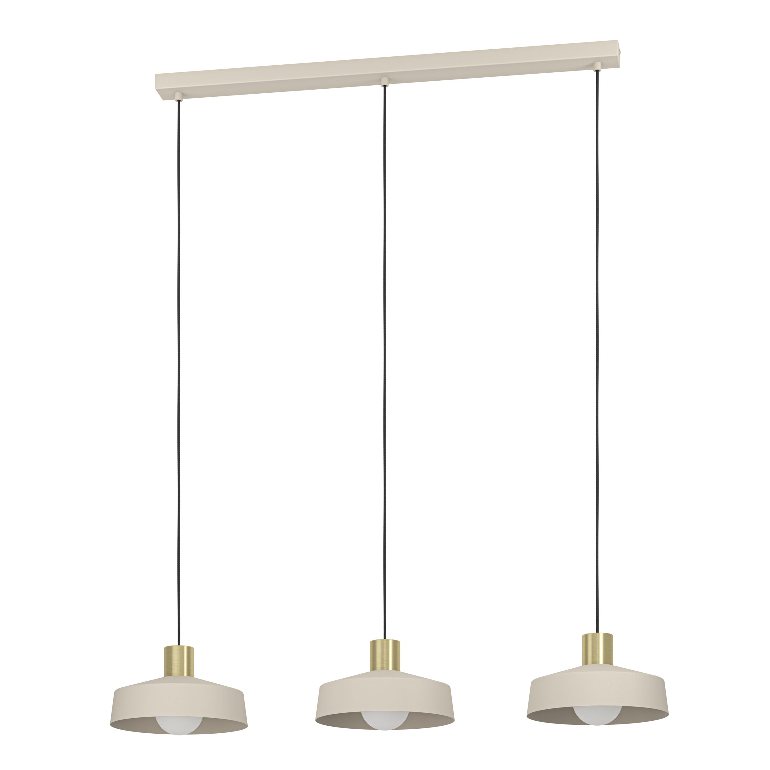 EGLO hanglamp Valdiola - e27 - 93 cm - beige/goud - staal