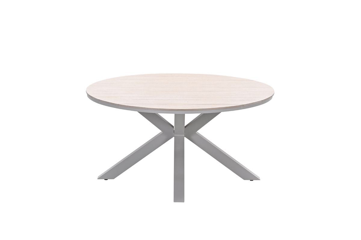 Edison tafel rond - 148 cm - taupe - light teak Vironwood