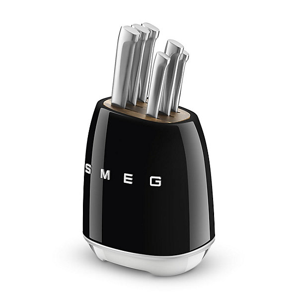 Bloc de 6 couteaux noir Smeg KBSF02BL