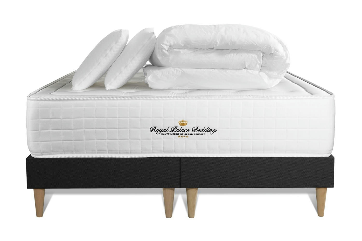 BUCKINGHAM - Pack matelas 180x200 double sommiers oreiller couette