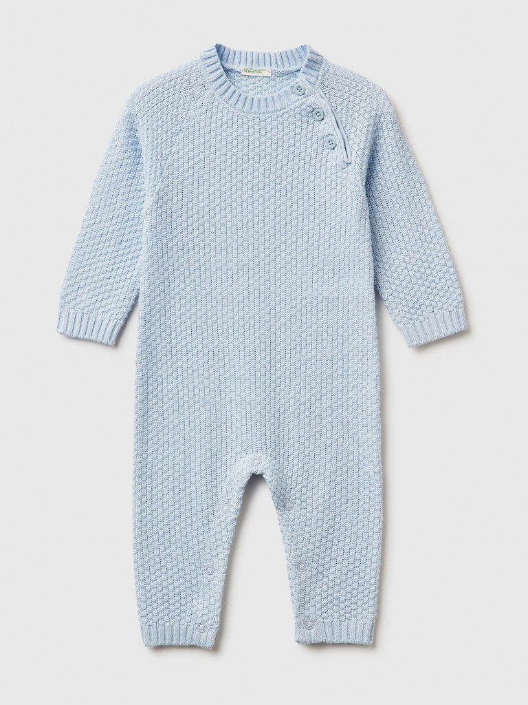 Crew neck knit onesie