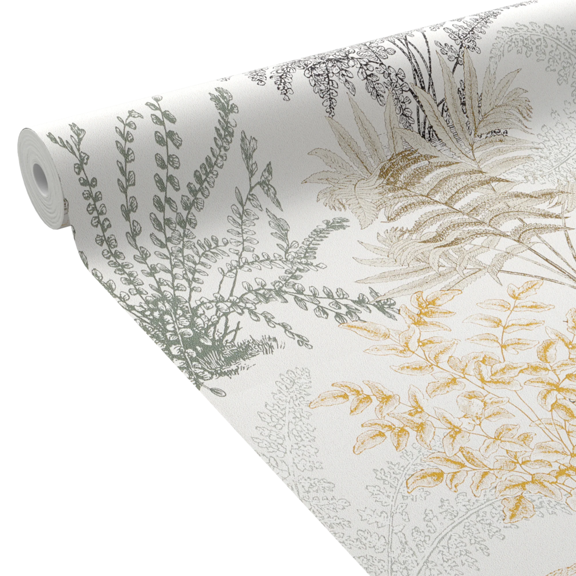 Papier peint intissé ALINE beige rosé, orange clair et ocre