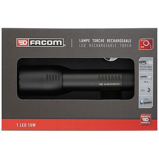 Facom 779.CRTPB - Lampe torche LED rechargeable compacte 814 lumens, faisceau réglable