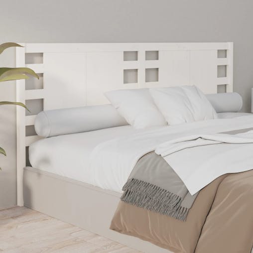 NNEVL Headboard White 186x4x100 cm Solid Wood Pine