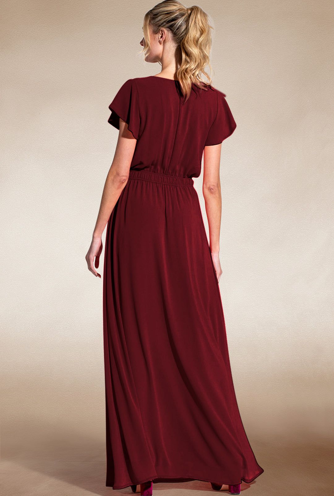 Hot Squash Chiffon Maxi Dress