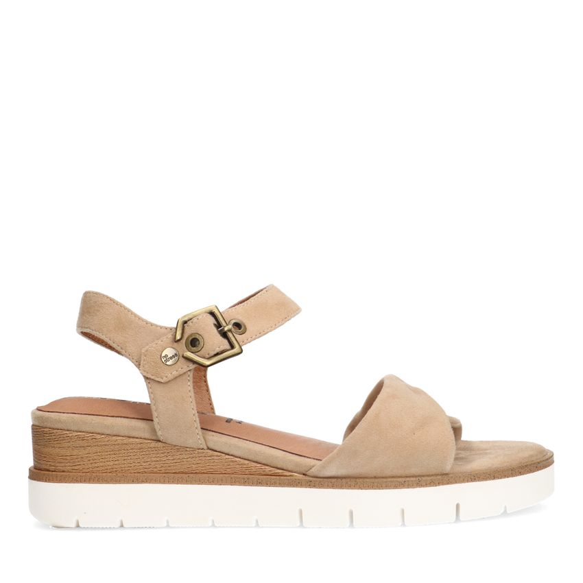 No Stress Beige suède sandalen
