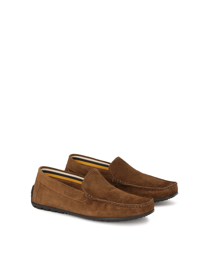 Brown suede moccasins