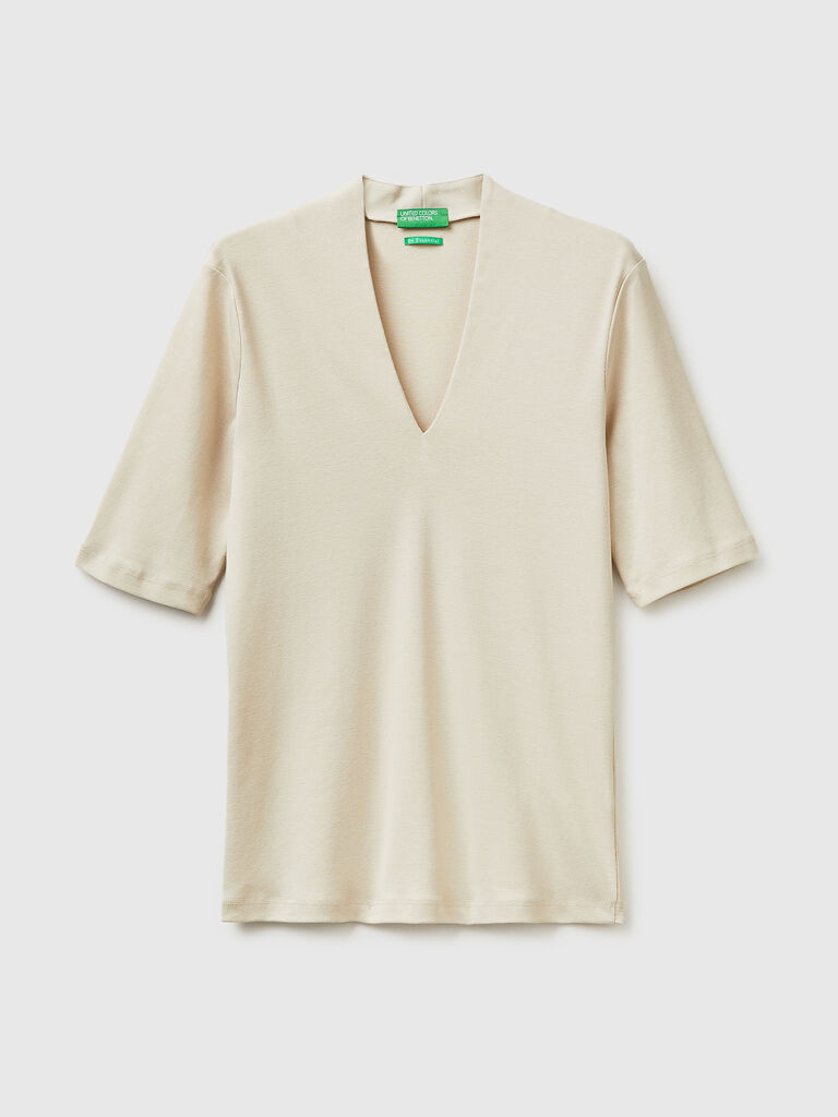 Slim fit t-shirt in long fiber cotton