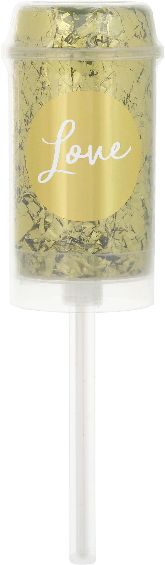 Congrats Love Confetti Poppers, Gold, 2-pk