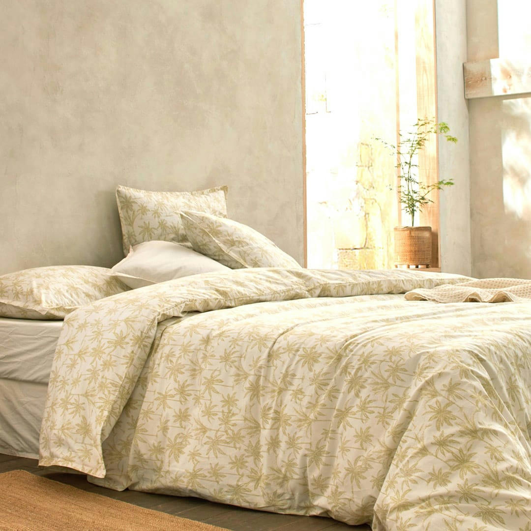 FN GOA ECUME - Housse de couette en percale de coton organic 140x200 cm jaune