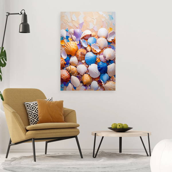 Feeby Obraz nowoczesny do salonu łazienki, Morske Muszle 40x60