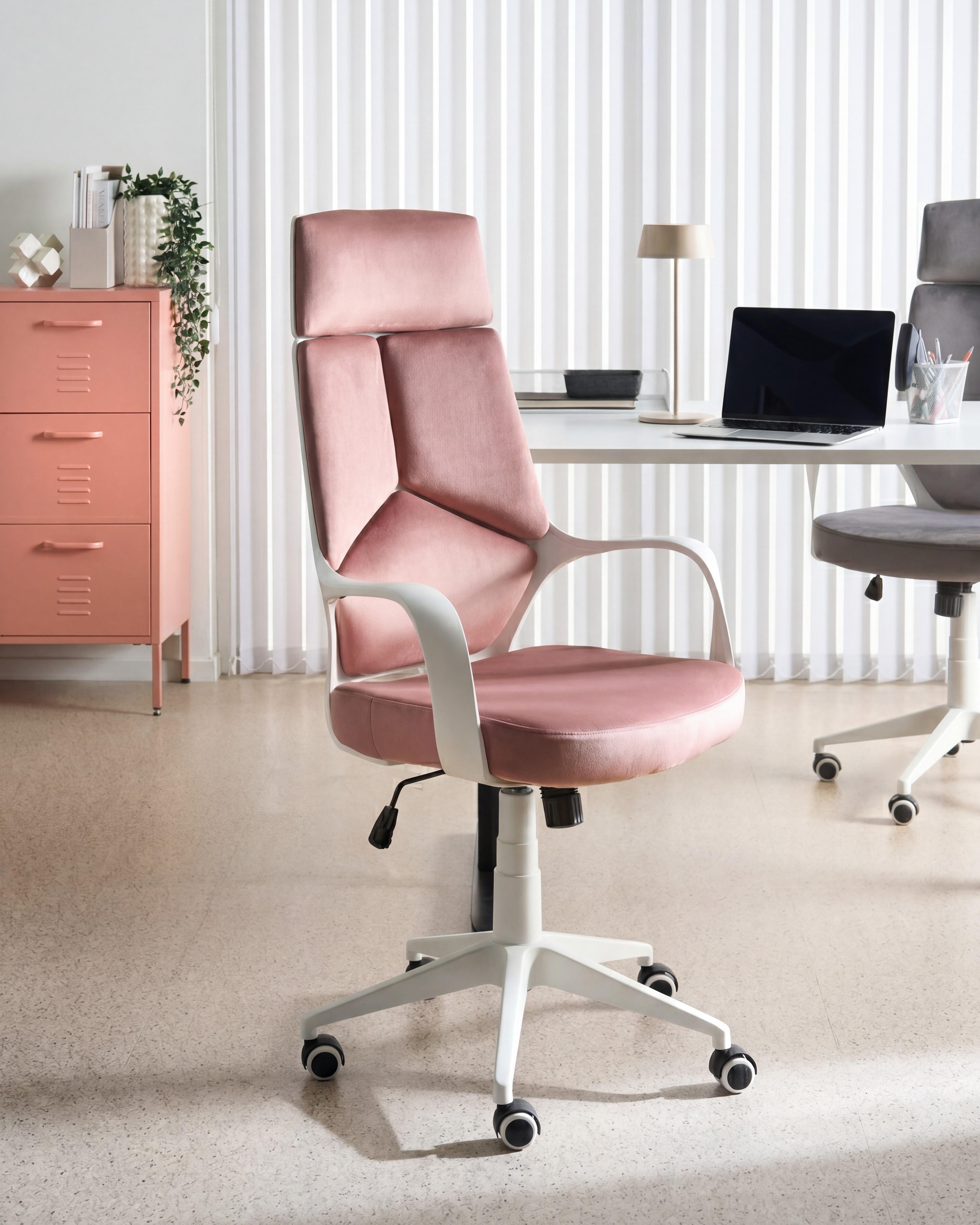Office Chair DELIGHT Velvet Pastel Pink