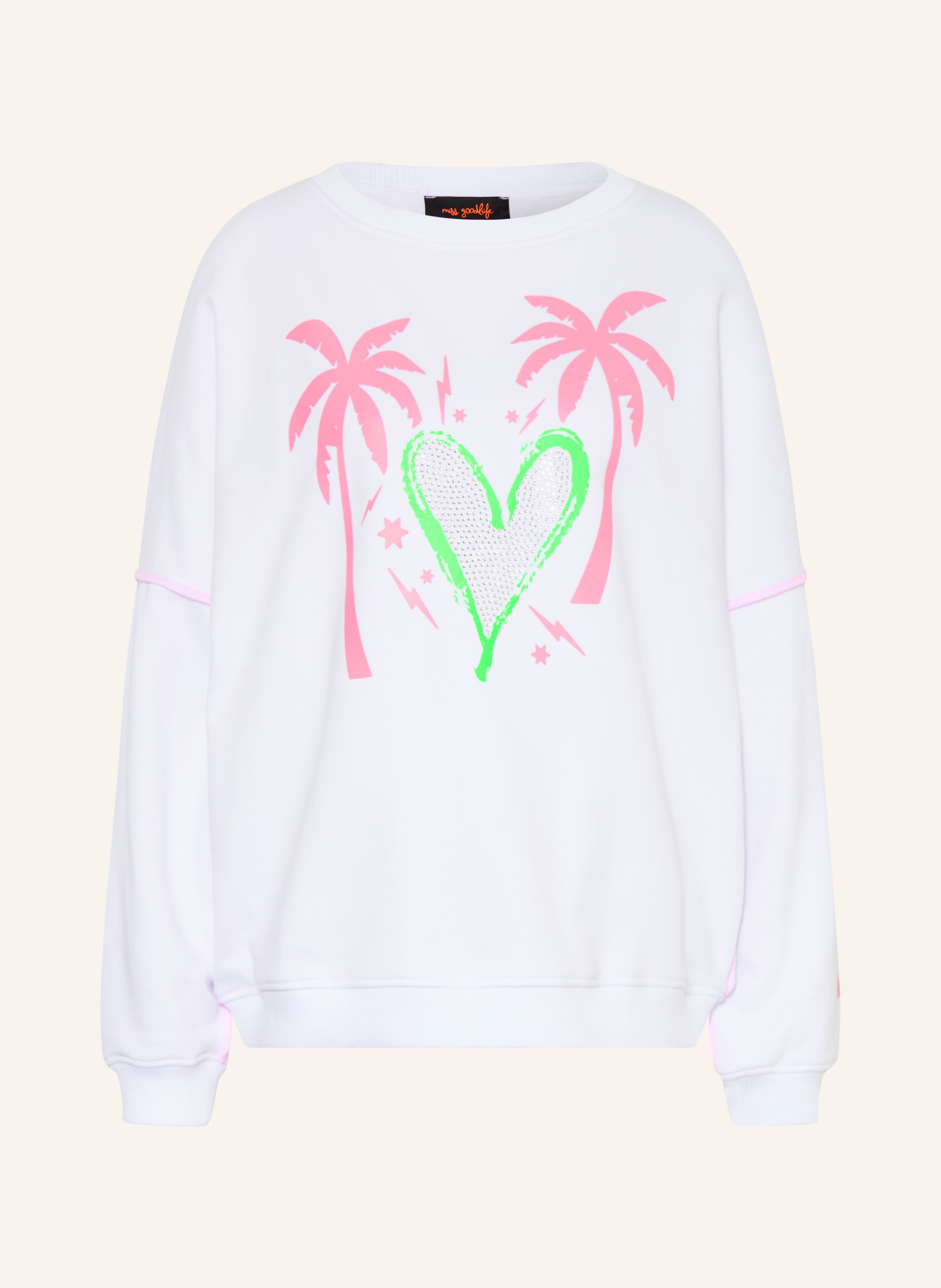 miss goodlife Oversized-Sweatshirt mit Schmucksteinen