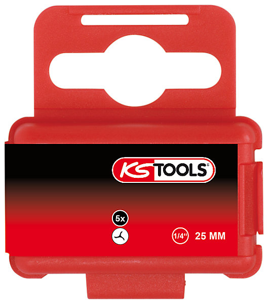 KS Tools - 911.2926 - Boîte de 5 embouts de vissage TRI-WING - L.25 mm - 1/4 - 6