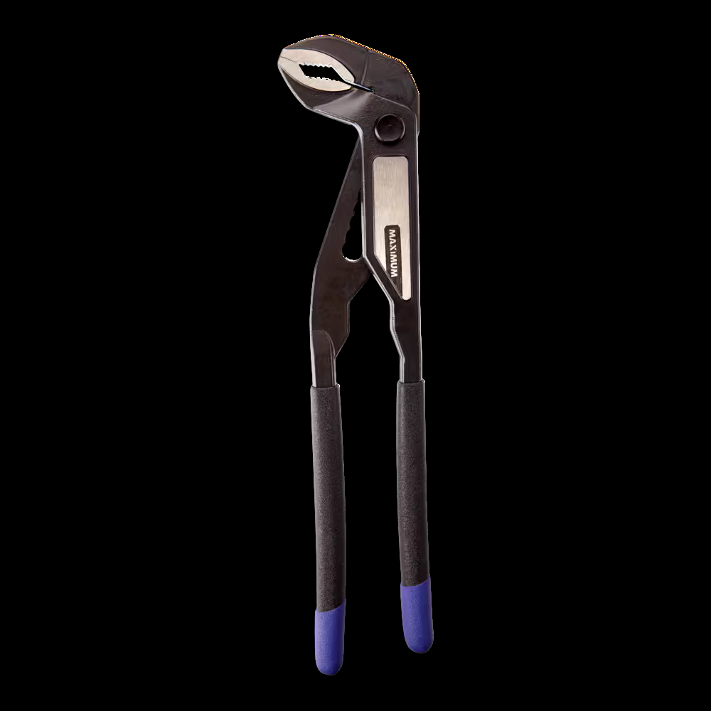 MAXIMUM Push Button V Jaw Tongue & Groove Pliers, 2-1/2-in Jaw Capacity, Rust Resistant, 12-in