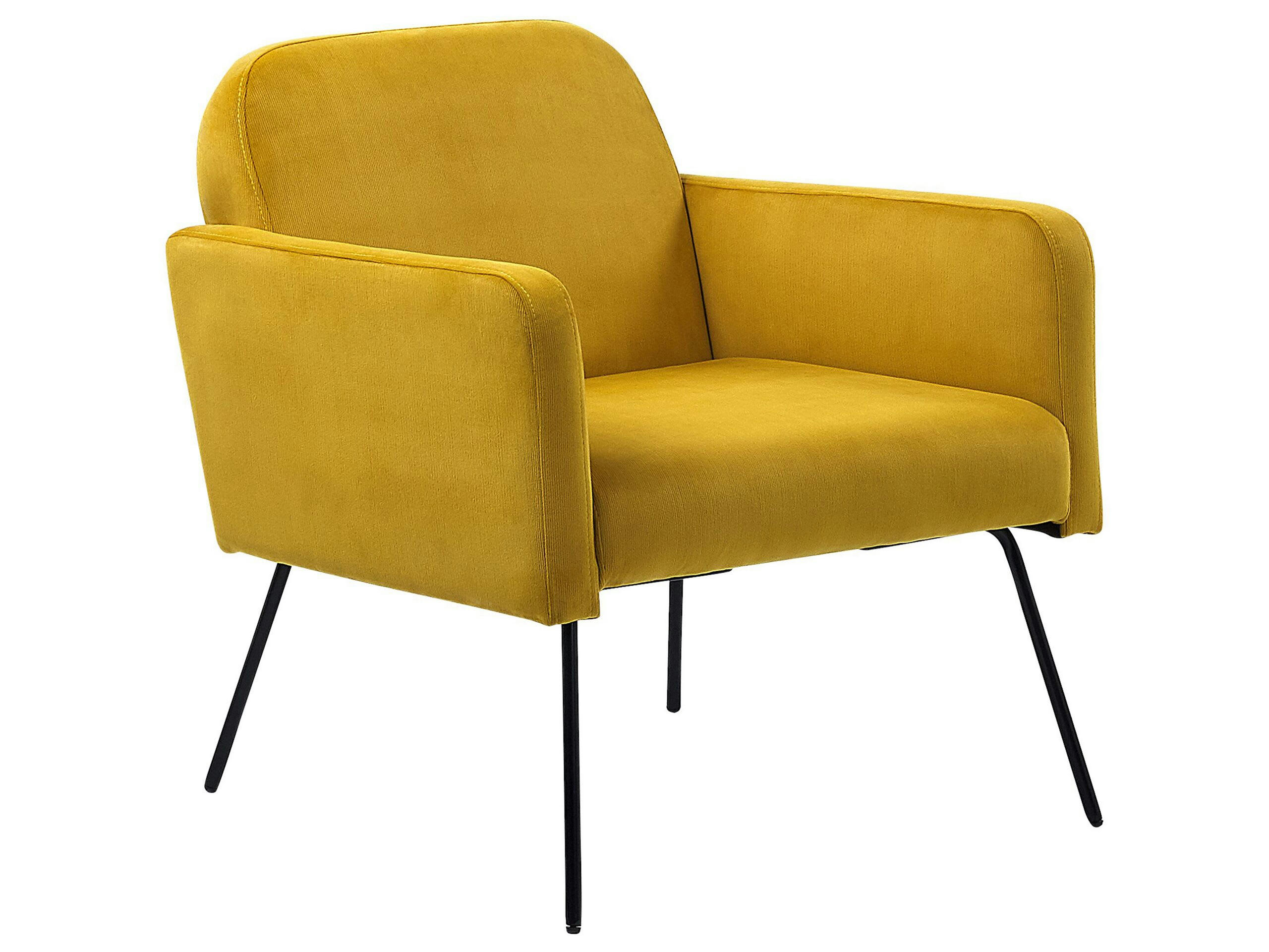 NARKEN - Fauteuil en velours jaune