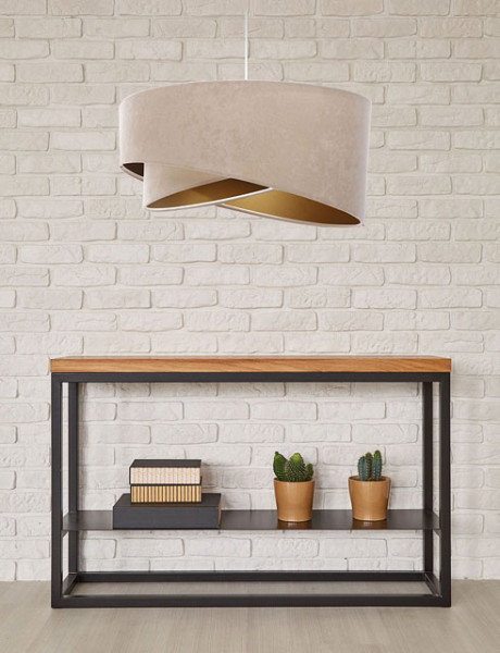 Beżowozłota lampa wisząca glamour - Jotica