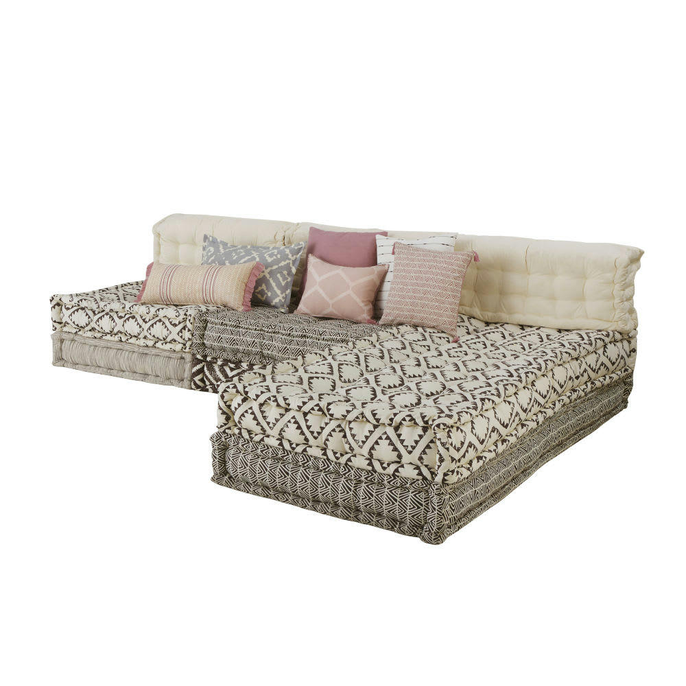 Chennai - Banquette d'angle 4/5 places en coton