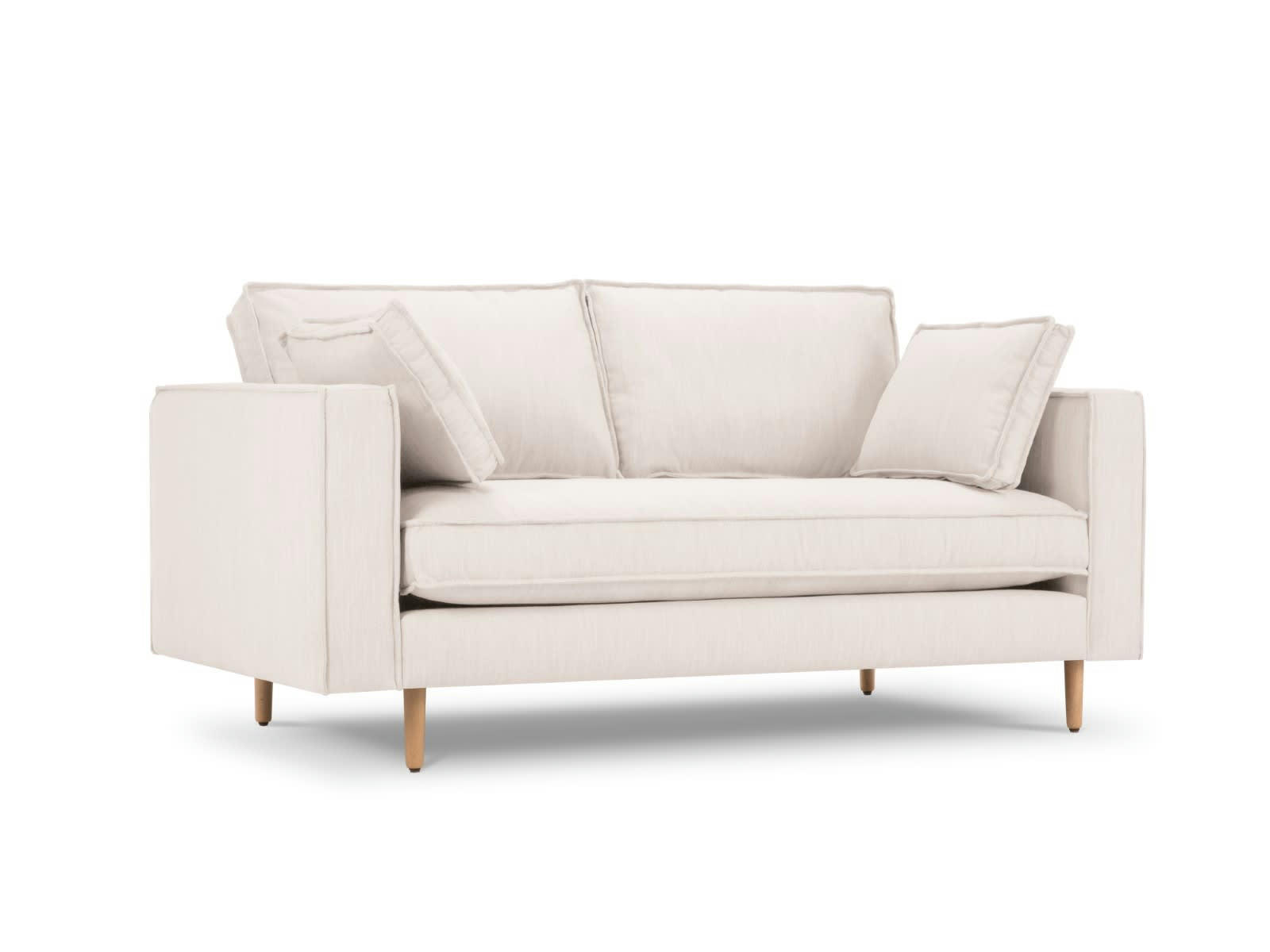 ALEXIS - Canapé 2 places en Tissu Structurel Beige Clair