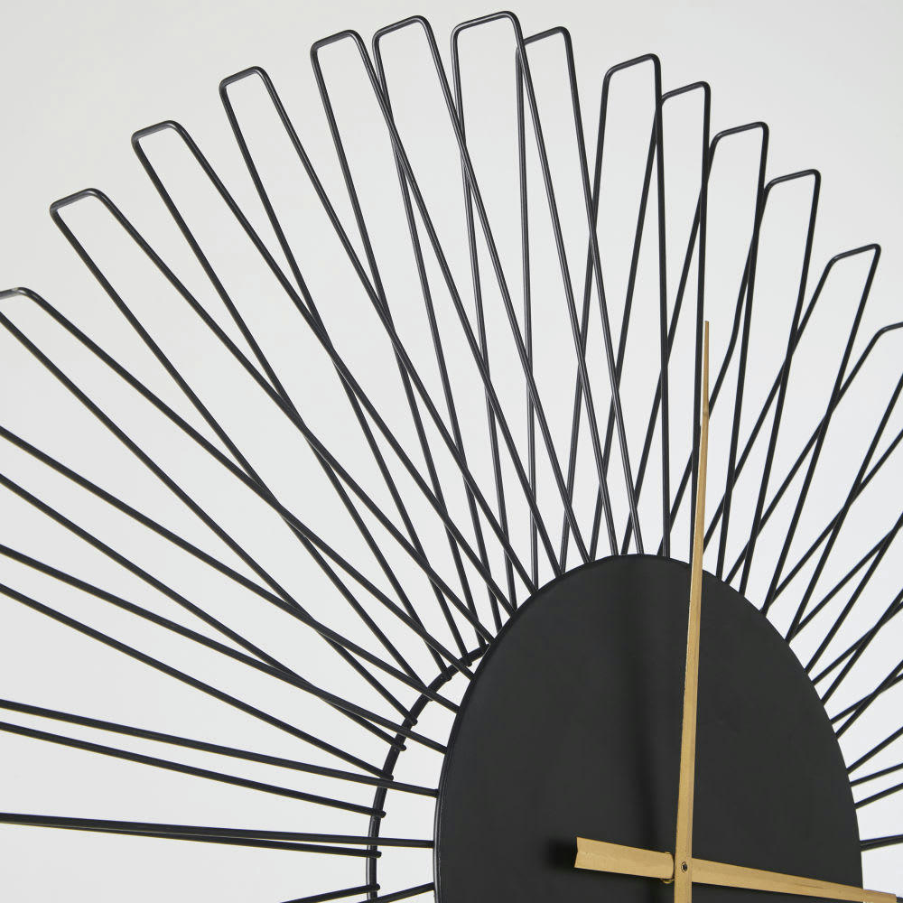 EMPIRE - Horloge murale filaire noir mat 80x80